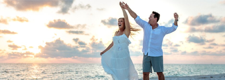 Breast cancer survivor Catherine Haffey with her husband